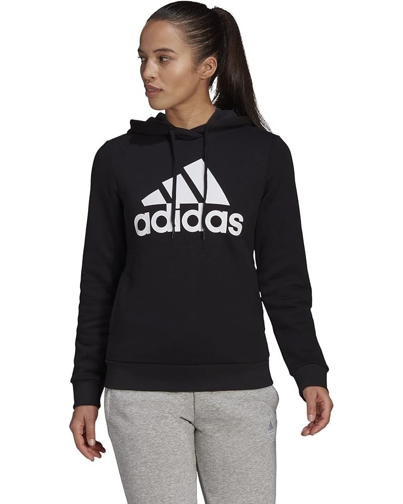 Women's Essentials Logo Fleece Hoodie Core Black/White $14.06 Activewear