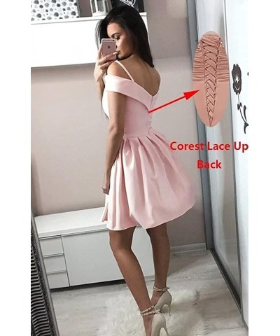 Cold Shoulder Short Homecoming Dresses for Teens 2023 Spaghetti Strap Prom Dress with Pockets YMS198 Mint $29.28 Dresses