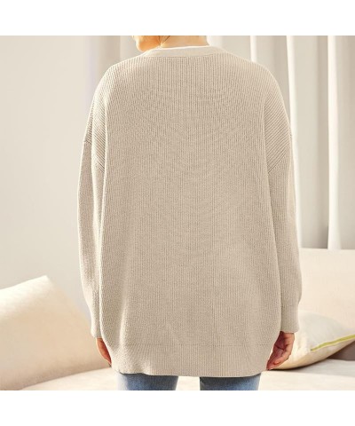 2023 New Cashmere Cocoon Cardigan,Open Front Oversized Button Lightweight Sweaters Fall Cardigans Knit (Navy Blue,XXL) Medium...