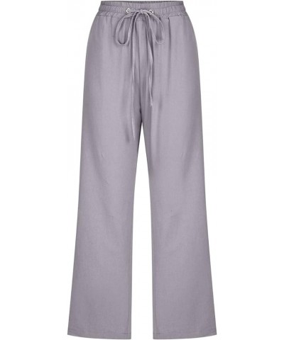 Linen Capri Pants for Women 2024 Summer Casual Capri Leggings Lightweight High Wasit Cropped Trousers with Pockets B-gray $10...