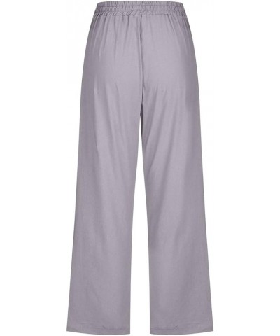 Linen Capri Pants for Women 2024 Summer Casual Capri Leggings Lightweight High Wasit Cropped Trousers with Pockets B-gray $10...