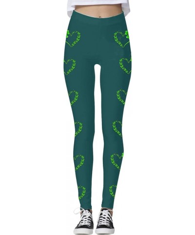 St Patricks Day Leggings for Women, Womens Stretchy Pants St Patricks Day Green Clover Leaves Leprechauns Leggings 1g-green $...