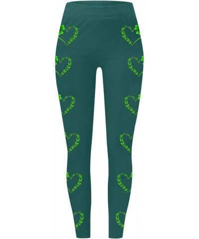 St Patricks Day Leggings for Women, Womens Stretchy Pants St Patricks Day Green Clover Leaves Leprechauns Leggings 1g-green $...