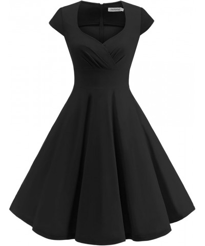 Women Short 1950s Retro Vintage Cocktail Party Swing Dresses Ld-black $18.89 Dresses