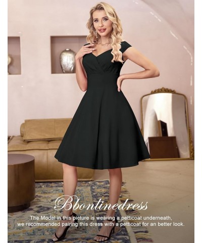 Women Short 1950s Retro Vintage Cocktail Party Swing Dresses Ld-black $18.89 Dresses