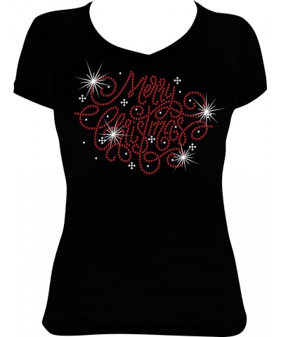 Christmas Holiday Bling Rhinestone Shirt Merry Ch 19 $16.12 T-Shirts