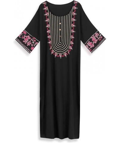 Kaftans for Women Long Caftan Dresses Plus Size Bathing Suit Cover up Embroidered Maxi Beach Dress Casual Mumu Dress N1623-23...