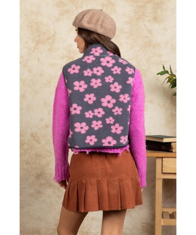 Women's Print Fleece Vest – Full Zip Up Printed Sleeveless Casual Warm Outerwear Denim Mix $12.60 Jackets