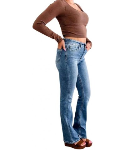 Holy Grail Tummy Control Bootcut Jeans,Holy Grail Bootcut Jeans,Women's Stretchy Tummy Control High Waisted Jeans Regular Blu...