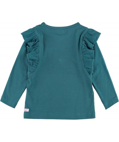 RuffleButts® Baby/Toddler Girls Ruffled Knit Top w/Bell Sleeve Colonial Blue $11.50 Tanks