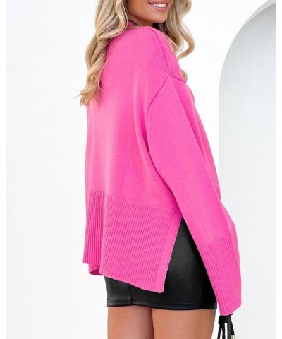 Fall Sweaters for Women 2023 Hot Pink Long Sleeve Winter Clohtes Tunic Sweaters Rose XL $18.45 Sweaters