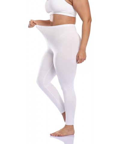 Women's Plus Size Long Leggings Lightweight Stretchy Sports Yoga Pants Cropped Pants White $11.39 Activewear