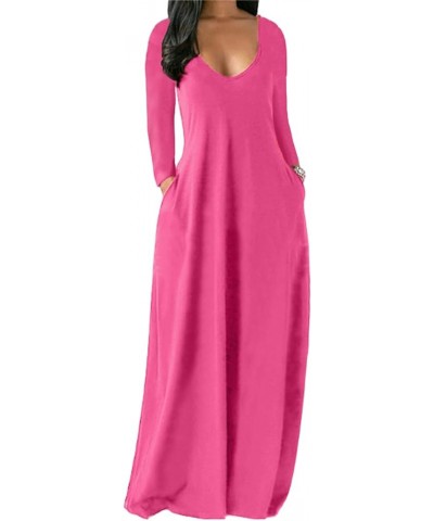 Maxi Dresses for Women Summer 2023 Boho Floral Beach Sundress Gradient Casual Sleeveless Long Dresses with Pockets E-pink $6....