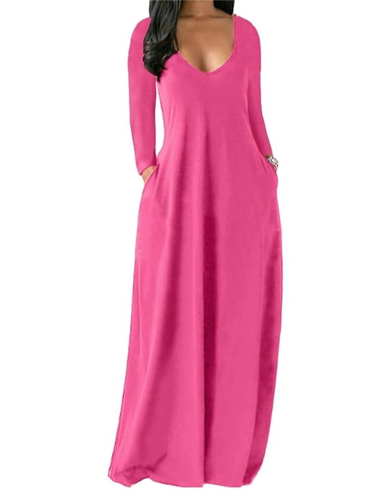 Maxi Dresses for Women Summer 2023 Boho Floral Beach Sundress Gradient Casual Sleeveless Long Dresses with Pockets E-pink $6....