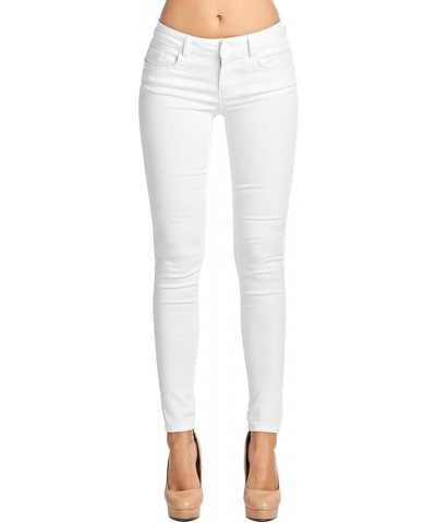 Women's Trendy Skinny 5 Pocket Stretch Uniform Pants White1 $12.46 Pants