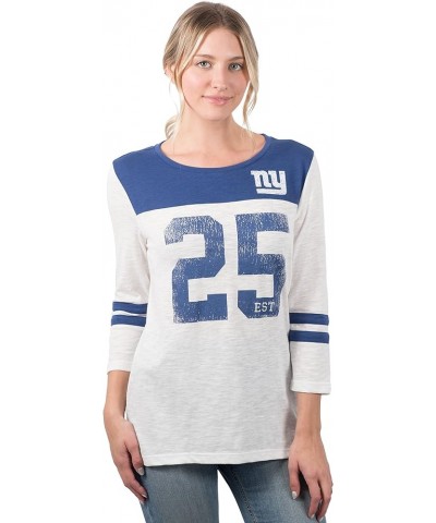 NFL Women's Super Soft Raglan Vintage Baseball T-Shirt New York Giants White $19.35 T-Shirts