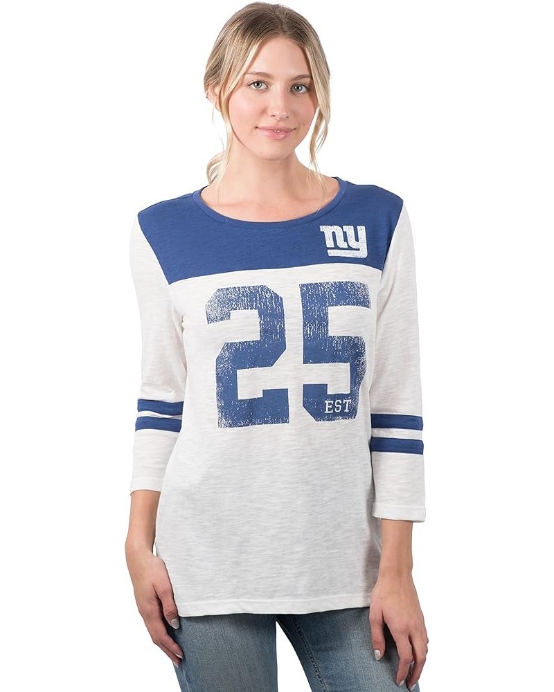 NFL Women's Super Soft Raglan Vintage Baseball T-Shirt New York Giants White $19.35 T-Shirts