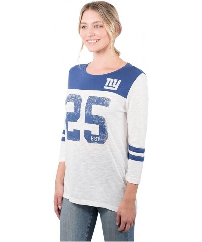 NFL Women's Super Soft Raglan Vintage Baseball T-Shirt New York Giants White $19.35 T-Shirts