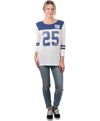 NFL Women's Super Soft Raglan Vintage Baseball T-Shirt New York Giants White $19.35 T-Shirts