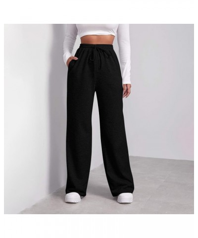 Womens Cargo Sweatpants Wide Leg Y2k Pants for Women High Waisted Casual Loose Trousers Loose Fit for Yoga Trousers 1-black $...