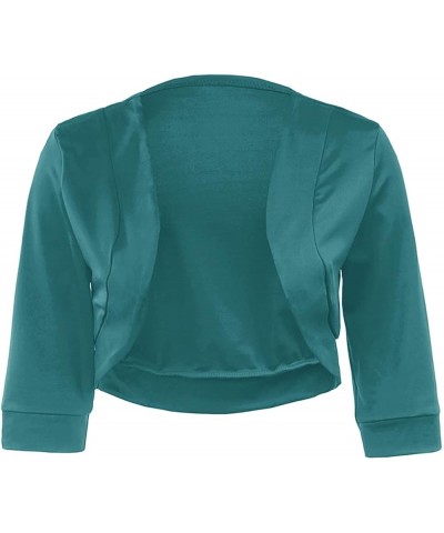 Womens Jacket Coat Women's Summer Cardigan 3/4 Sleeve Cropped Cardigan Jacket Cardigan plus Size Women Winter Green $10.07 Ja...