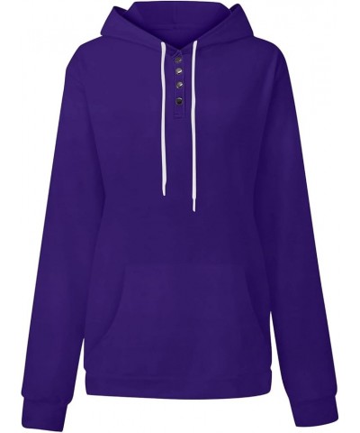 Quarter Zip Hoodies for Women Fall Winter Oversized Sweatshirts Teen Girl Pullover with Pocket D-purple $11.97 Hoodies & Swea...