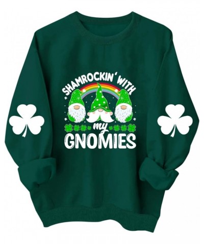 St. Patrick's Day Sweatshirt for Women Long Sleeve Casual Loose Pullover Tops Trendy Blouses Clover Graphic Shirts T37 green ...