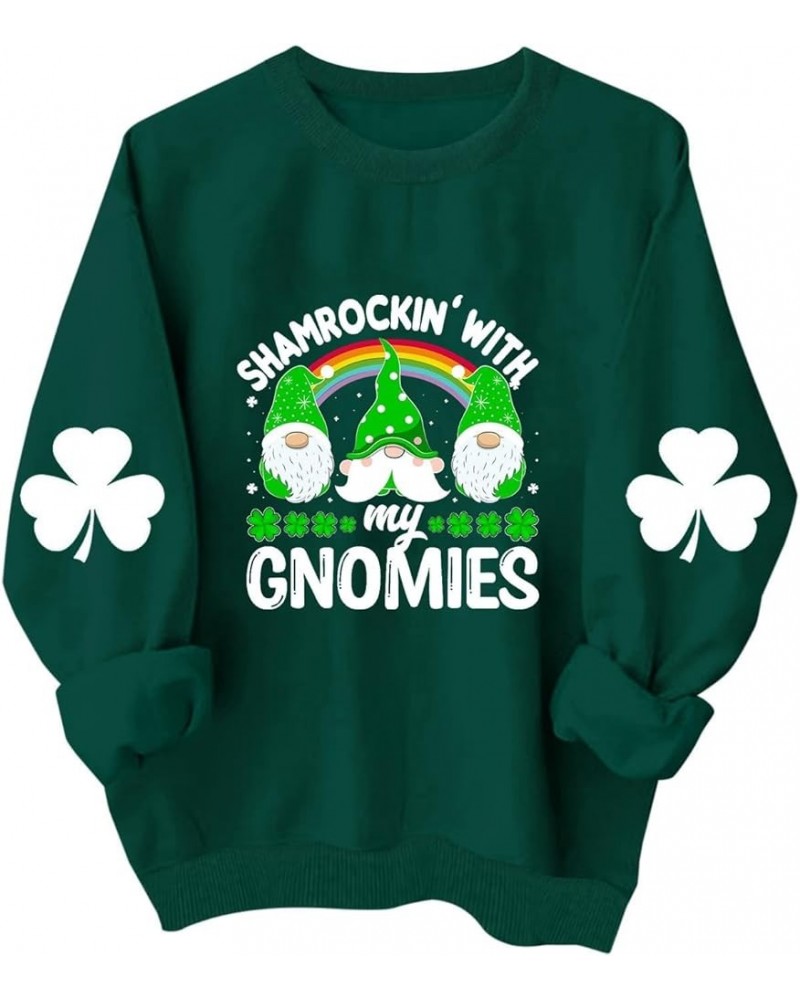 St. Patrick's Day Sweatshirt for Women Long Sleeve Casual Loose Pullover Tops Trendy Blouses Clover Graphic Shirts T37 green ...