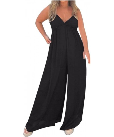 Jumpsuits for Women Casual Summer Outfits for Women 2024 Maternity Rompers & Overalls Womens Jumper Plus Size Jumpers 01 Blac...