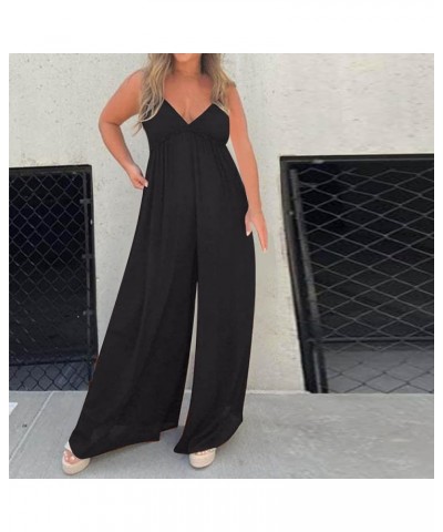 Jumpsuits for Women Casual Summer Outfits for Women 2024 Maternity Rompers & Overalls Womens Jumper Plus Size Jumpers 01 Blac...