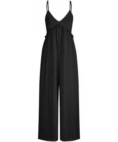 Jumpsuits for Women Casual Summer Outfits for Women 2024 Maternity Rompers & Overalls Womens Jumper Plus Size Jumpers 01 Blac...