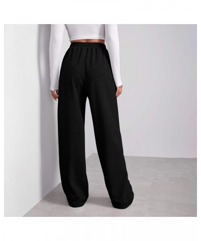 Womens Cargo Sweatpants Wide Leg Y2k Pants for Women High Waisted Casual Loose Trousers Loose Fit for Yoga Trousers 1-black $...