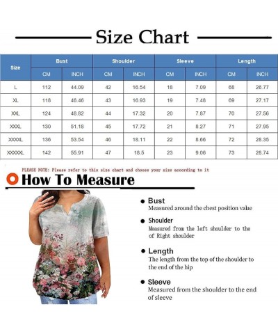 Women's Summer Tops Summer Tie Dye Gradient Loose Fitting T Shirts Loose Fit Short Sleeve V Neck Blouses 2023 Stylish F1837-d...