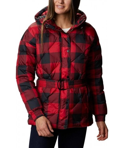 Women's ICY Heights Belted Jacket Mountain Red Buffalo Print $48.46 Jackets