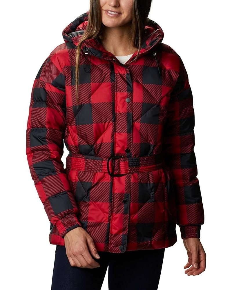 Women's ICY Heights Belted Jacket Mountain Red Buffalo Print $48.46 Jackets