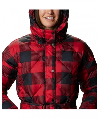 Women's ICY Heights Belted Jacket Mountain Red Buffalo Print $48.46 Jackets