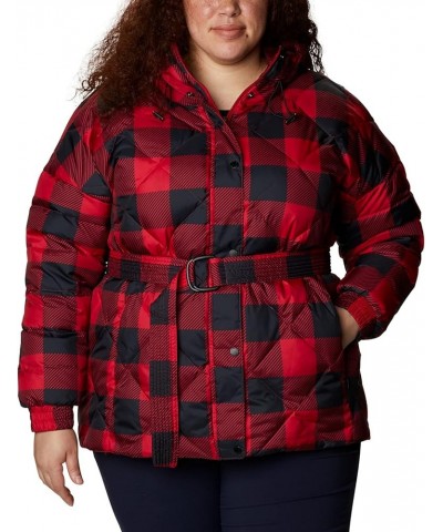 Women's ICY Heights Belted Jacket Mountain Red Buffalo Print $48.46 Jackets