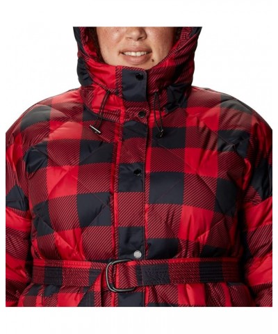 Women's ICY Heights Belted Jacket Mountain Red Buffalo Print $48.46 Jackets