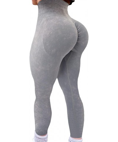 High Waist Butt Lift Seamless Leggings for Women Peach Booty Workout Gym Active Pants Tights 0 Smile Booty Gravel Grey $10.39...