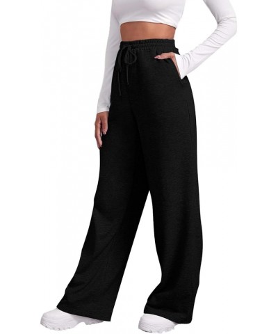 Womens Cargo Sweatpants Wide Leg Y2k Pants for Women High Waisted Casual Loose Trousers Loose Fit for Yoga Trousers 1-black $...