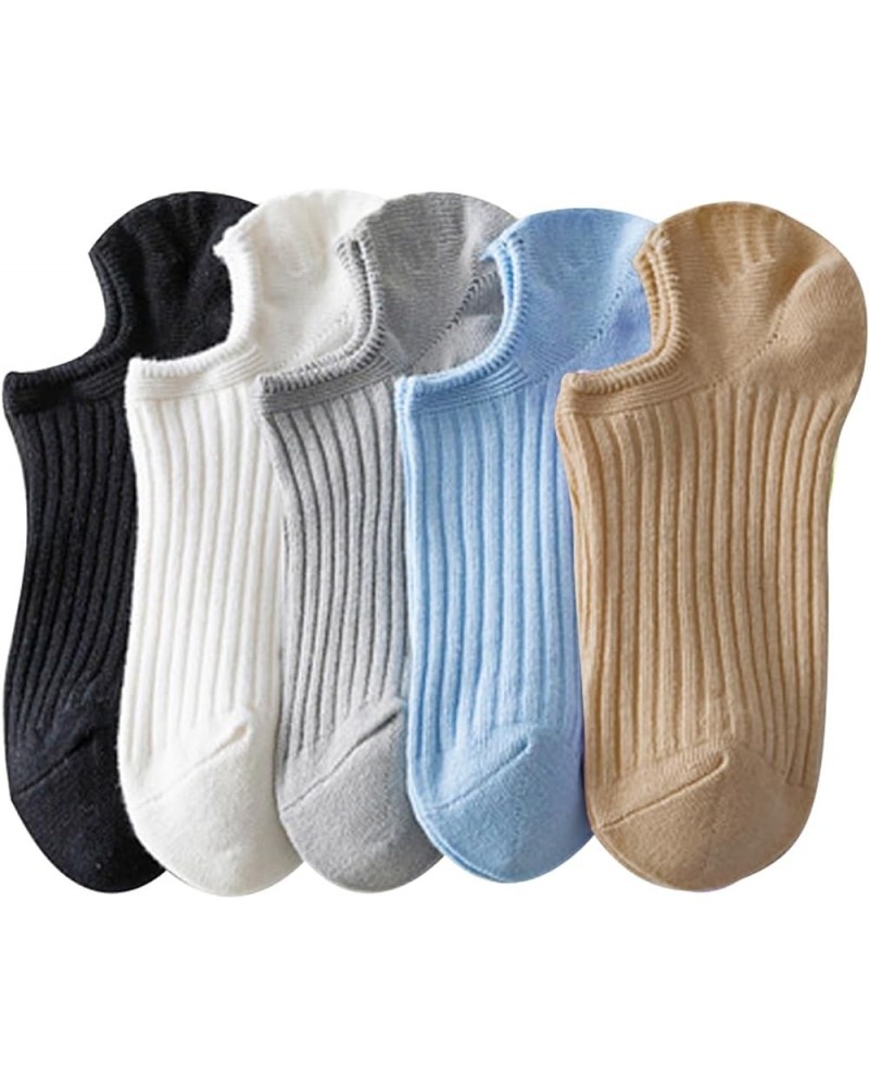 No Show Socks Womens and Men Low Cut Ankle Short Athletic Running Novelty Casual Invisible Liner Socks Multicolor a 5pairs （s...