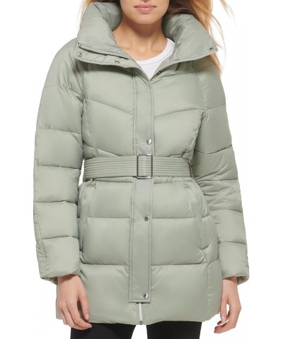 Women's Belted Zip-up Jacket Sage $31.08 Jackets