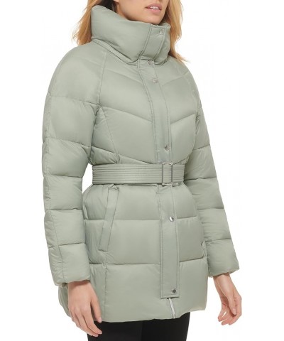 Women's Belted Zip-up Jacket Sage $31.08 Jackets