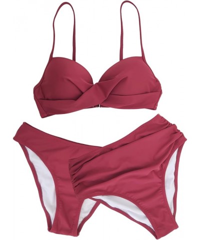 Women 2 Piece Swimsuits Low Rise or Mid Waisted Bikini Set 19bean Paste Brown $20.00 Swimsuits