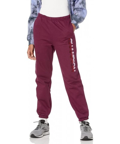 Women's Reverse Weave Oversized Sweatpant (Retired Colors) Dark Berry Purple Ombre Applique $26.60 Activewear