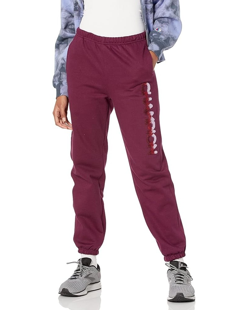 Women's Reverse Weave Oversized Sweatpant (Retired Colors) Dark Berry Purple Ombre Applique $26.60 Activewear