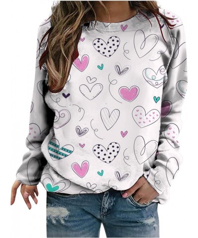 Women Love Heart Leopard Sweatshirt Valentines Day Long Sleeve Shirts Graphic Pullover Tops Girls Teacher Gifts Clothes 2023 ...