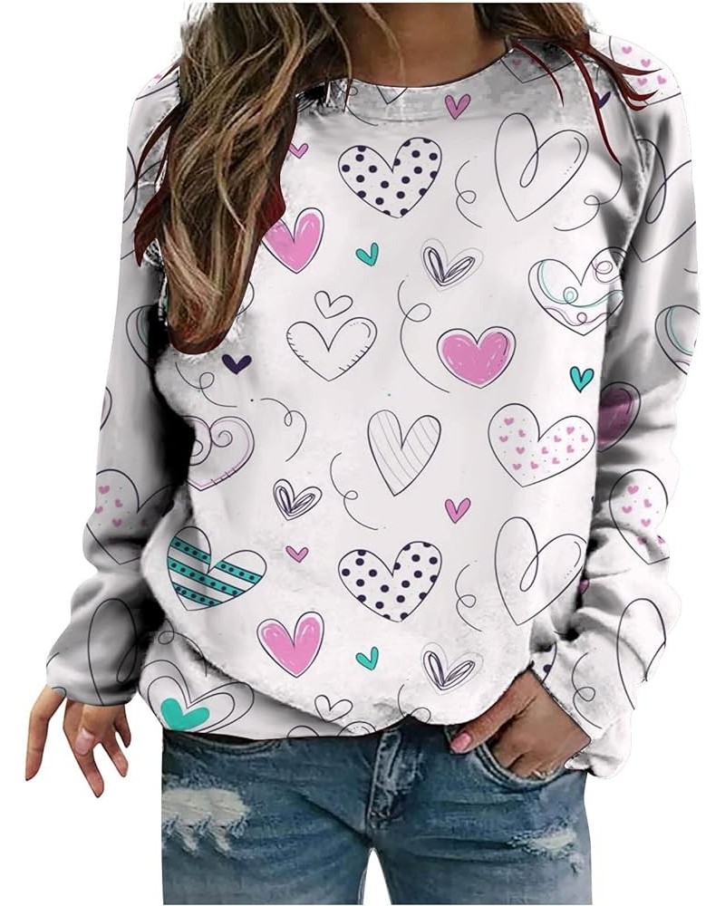 Women Love Heart Leopard Sweatshirt Valentines Day Long Sleeve Shirts Graphic Pullover Tops Girls Teacher Gifts Clothes 2023 ...