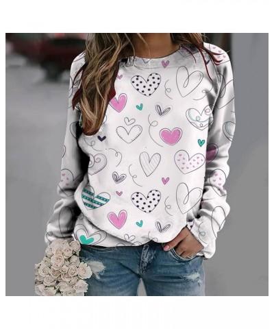 Women Love Heart Leopard Sweatshirt Valentines Day Long Sleeve Shirts Graphic Pullover Tops Girls Teacher Gifts Clothes 2023 ...