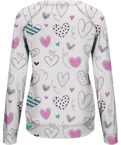 Women Love Heart Leopard Sweatshirt Valentines Day Long Sleeve Shirts Graphic Pullover Tops Girls Teacher Gifts Clothes 2023 ...